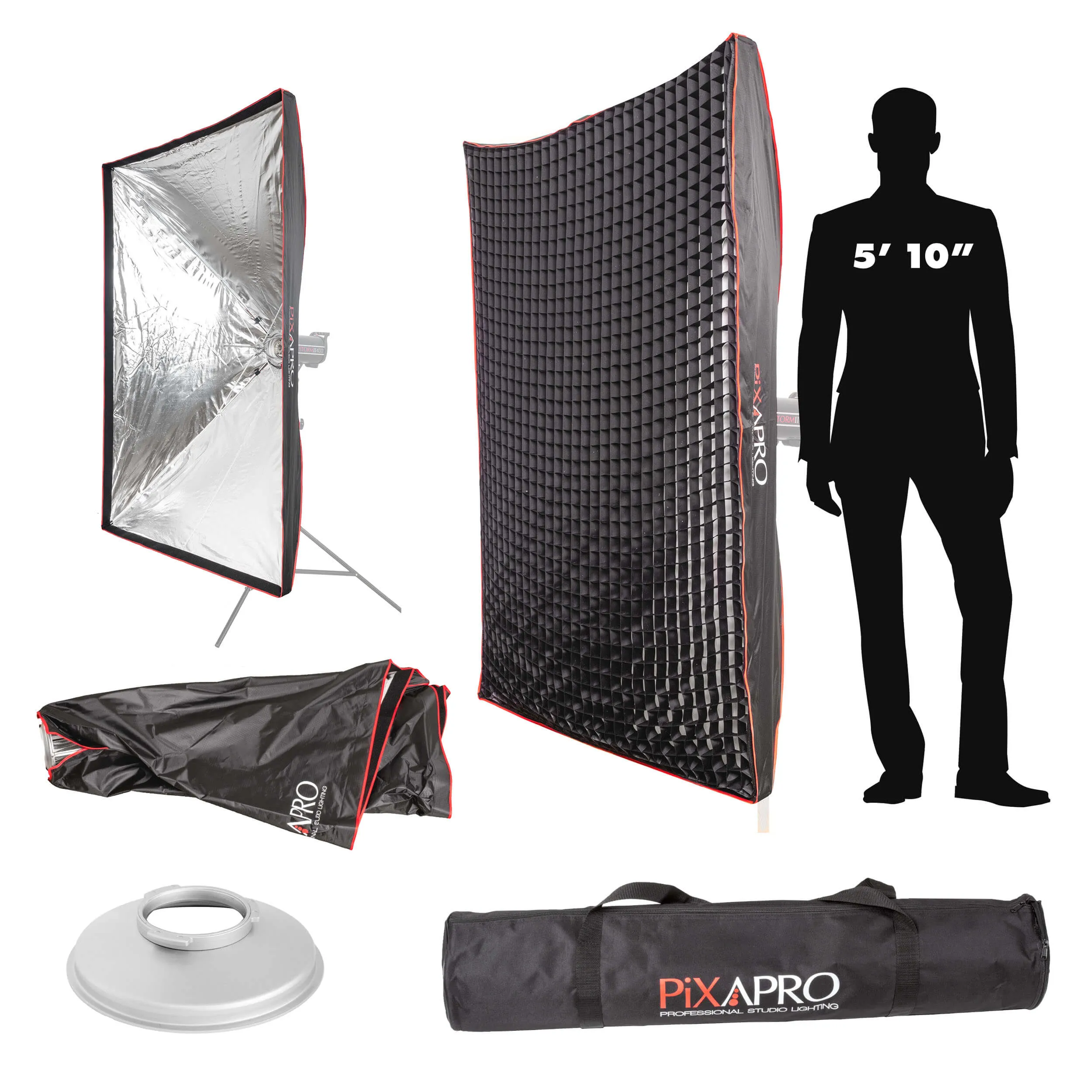 120x180cm Large Rectangular Quick Set-Up Softbox with 4cm Grid