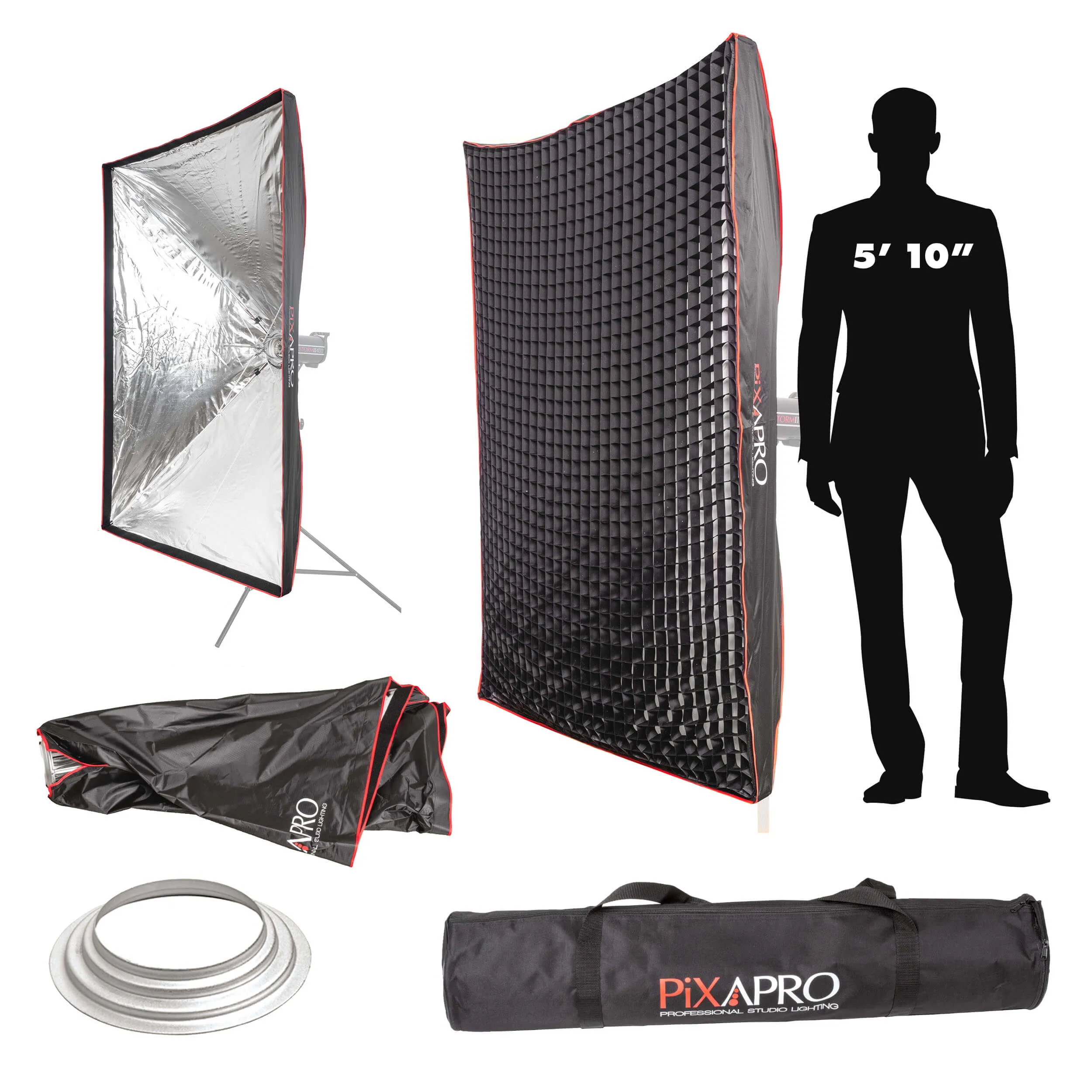 120x180cm Large Rectangular Quick Set-Up Softbox with 4cm Grid