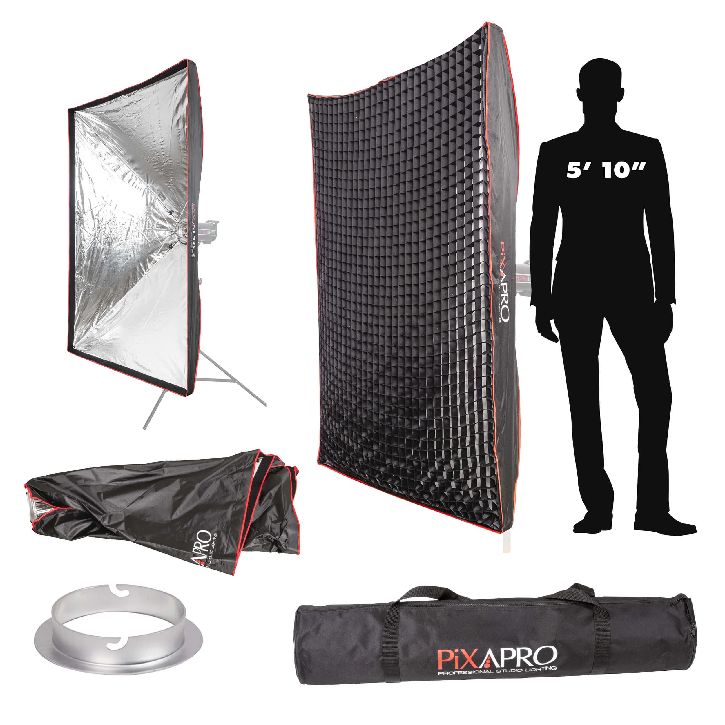 120x180cm Large Rectangular Quick Set-Up Softbox with 4cm Grid