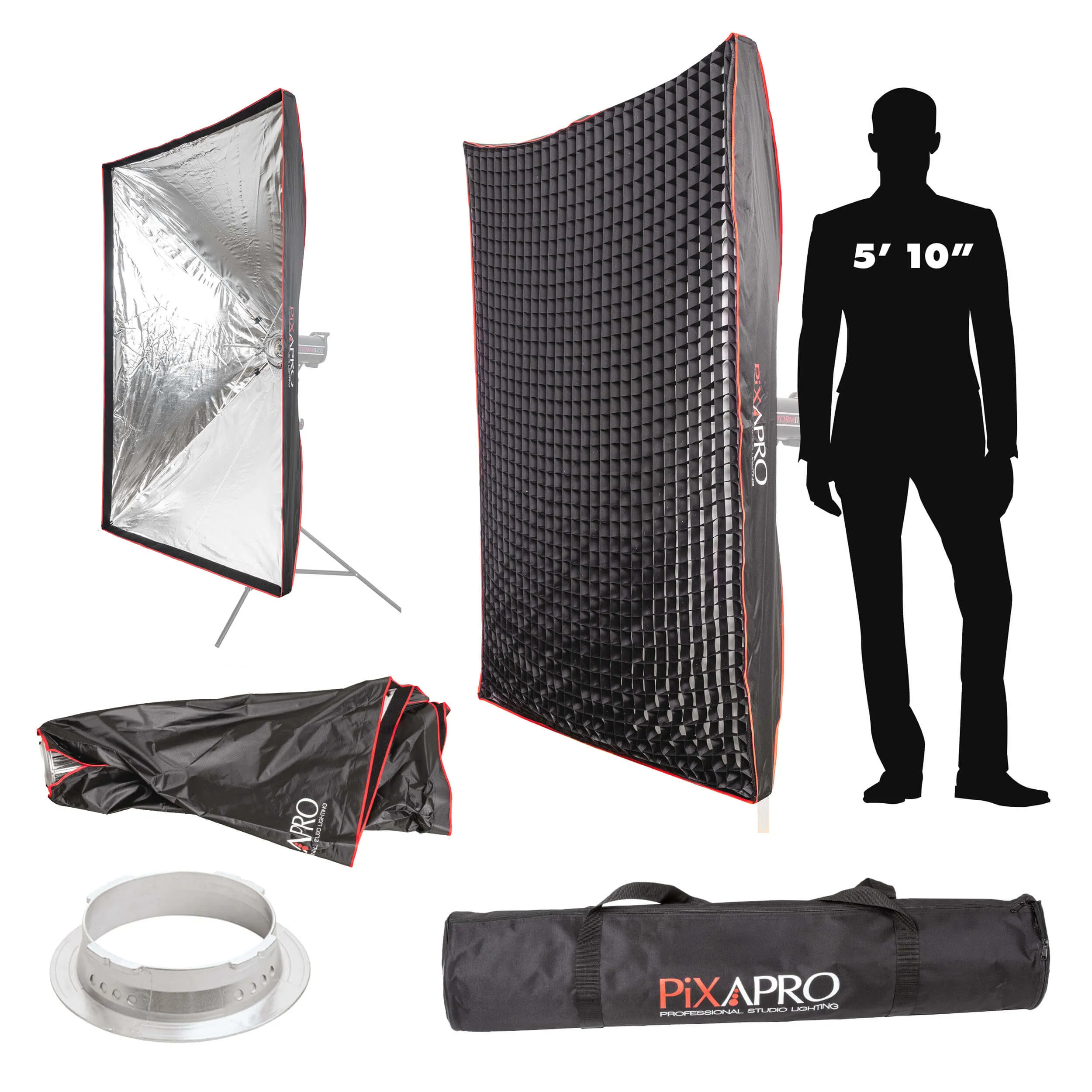 120x180cm Large Rectangular Quick Set-Up Softbox with 4cm Grid