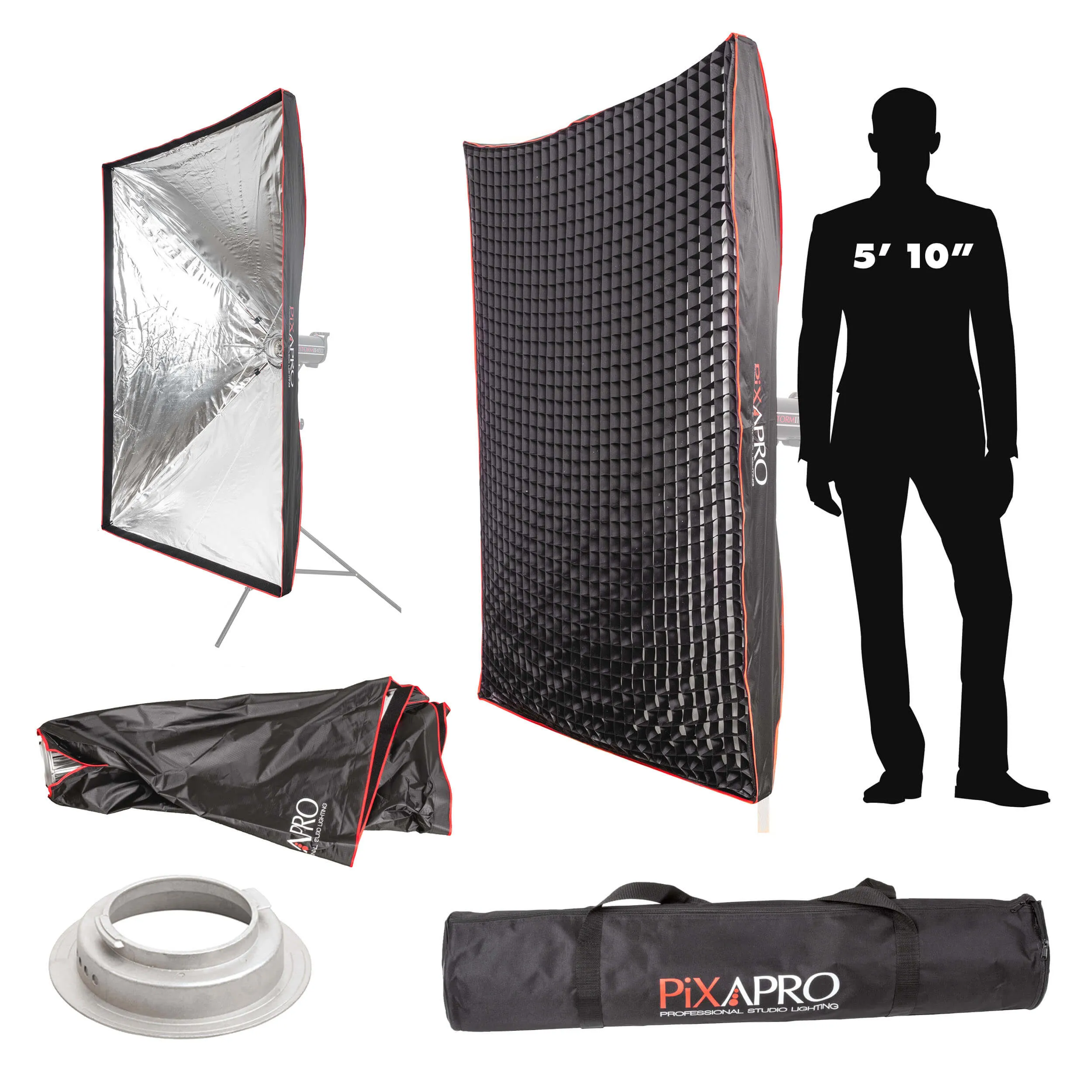 120x180cm Large Rectangular Quick Set-Up Softbox with 4cm Grid