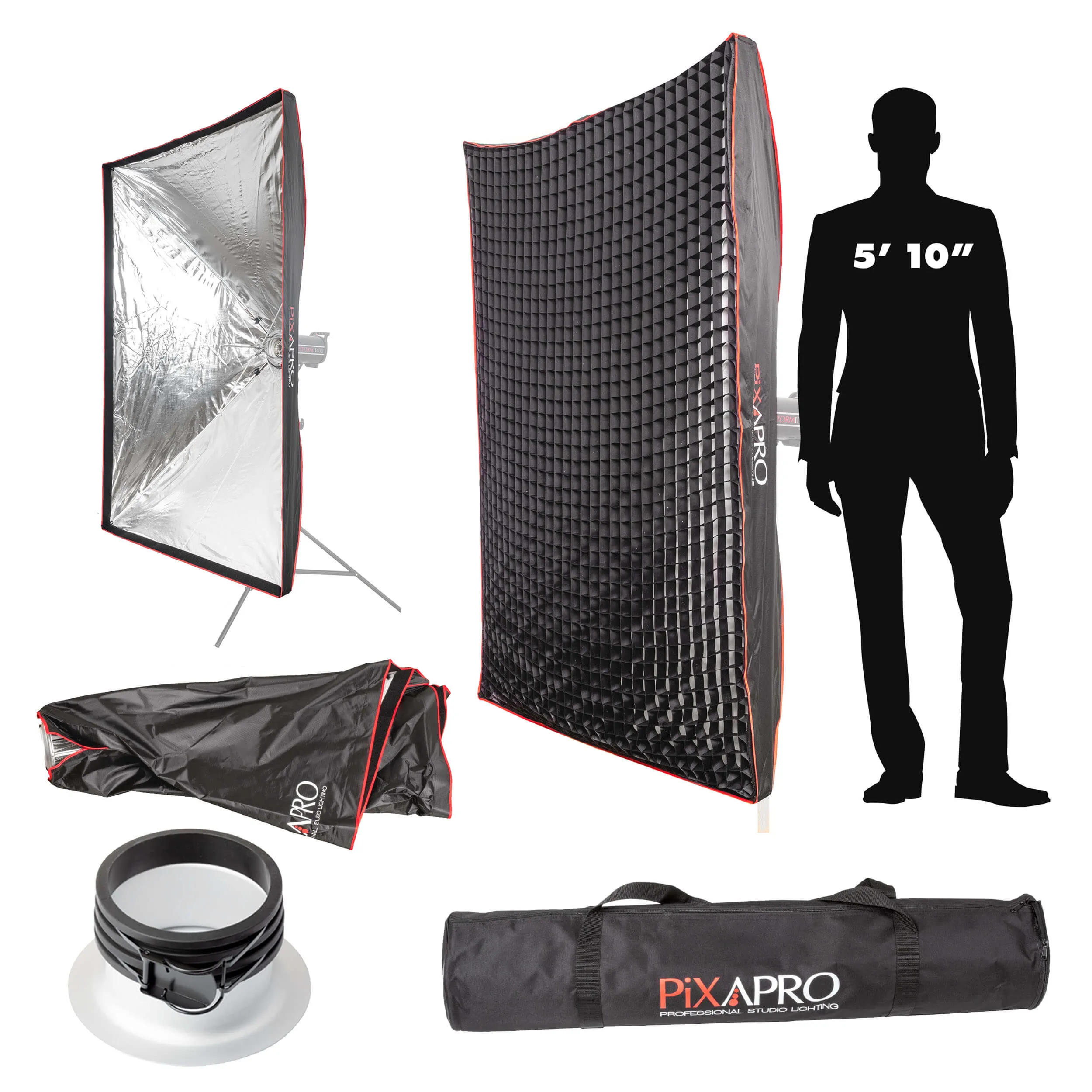 120x180cm Large Rectangular Quick Set-Up Softbox with 4cm Grid