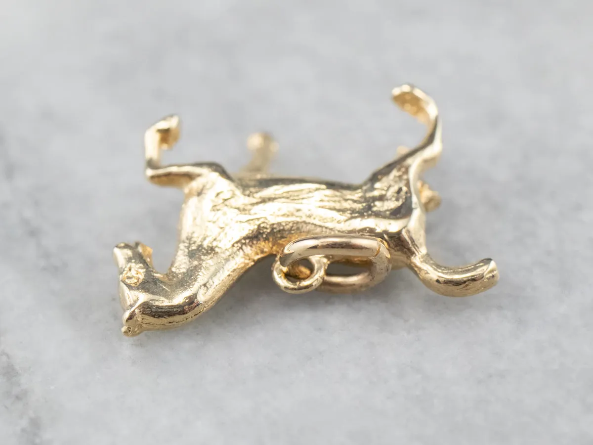 14K Gold Trotting Horse Charm
