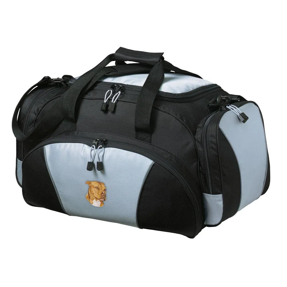 American Staffordshire Terrier Embroidered Duffel Bags
