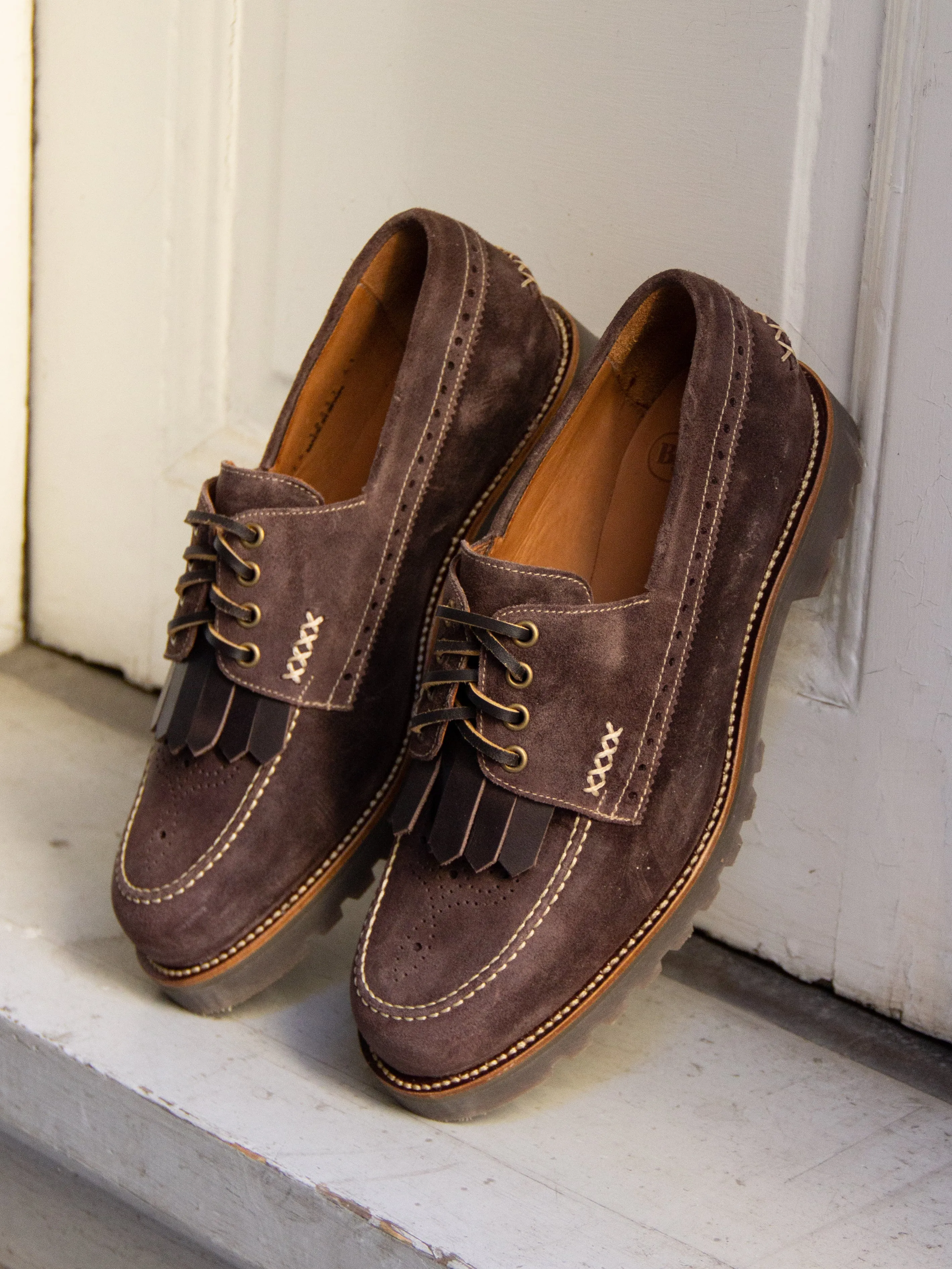 Bright Shoemakers, Walkers Deck Shoe, Taupe Suede