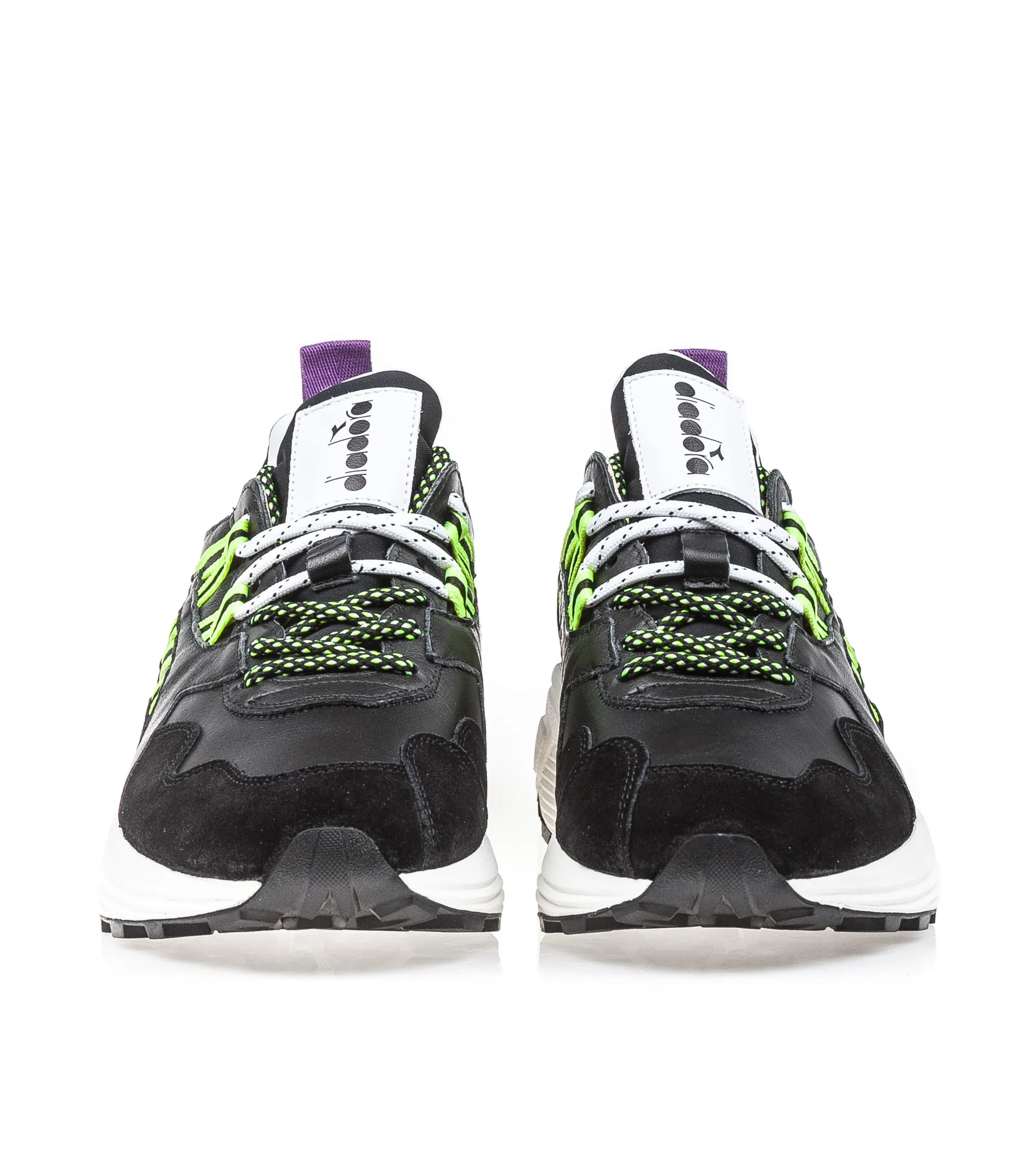 Diadora Heritage Rave Leather Pop Black Violet Fluo