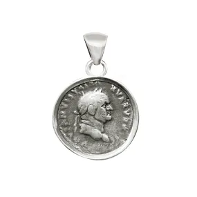 Genuine Ancient Roman Coin 18KT gold Pendant depicting Emperor Vespasianus