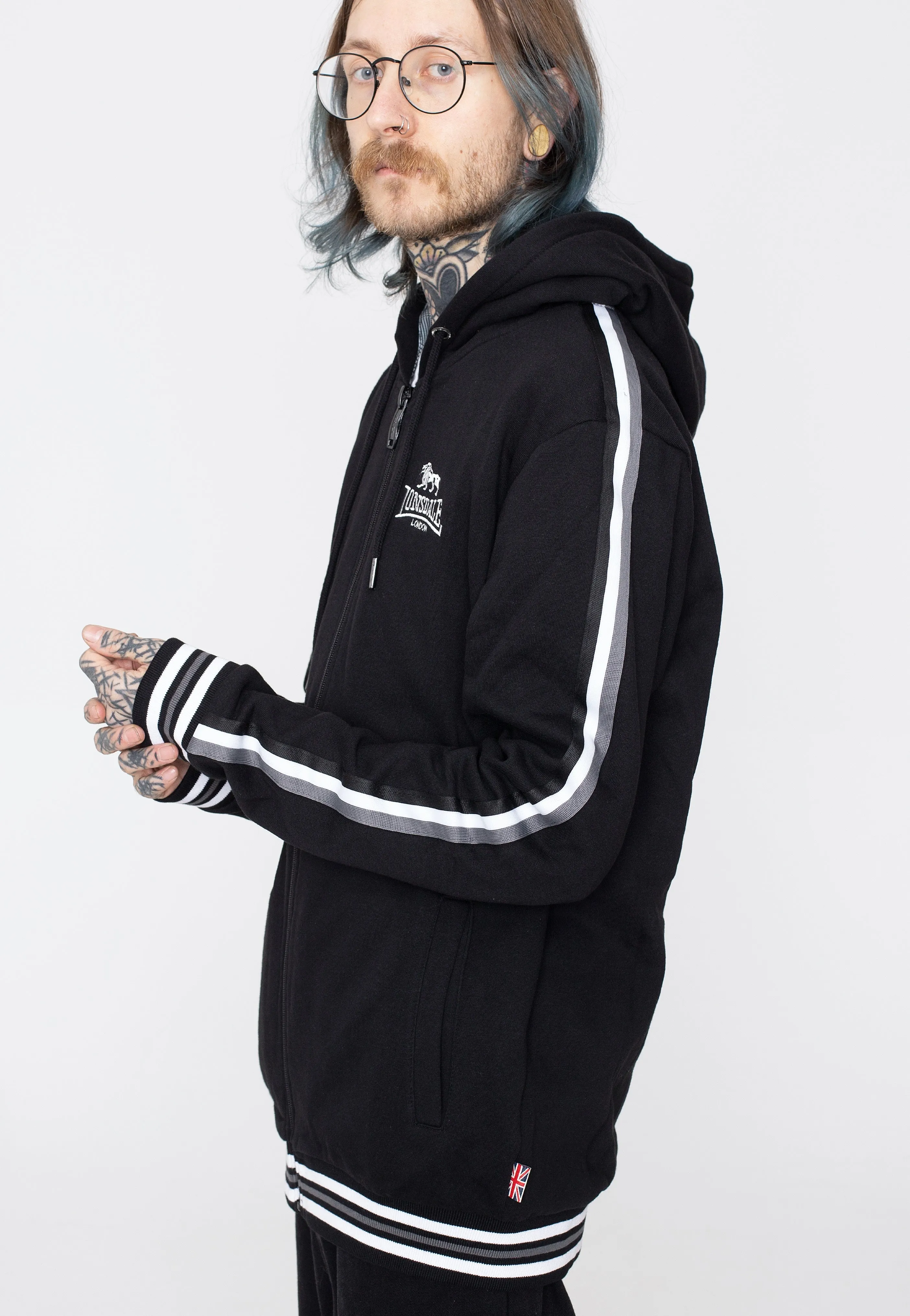 Lonsdale - Kernborough Black/White/Grey - Zipper
