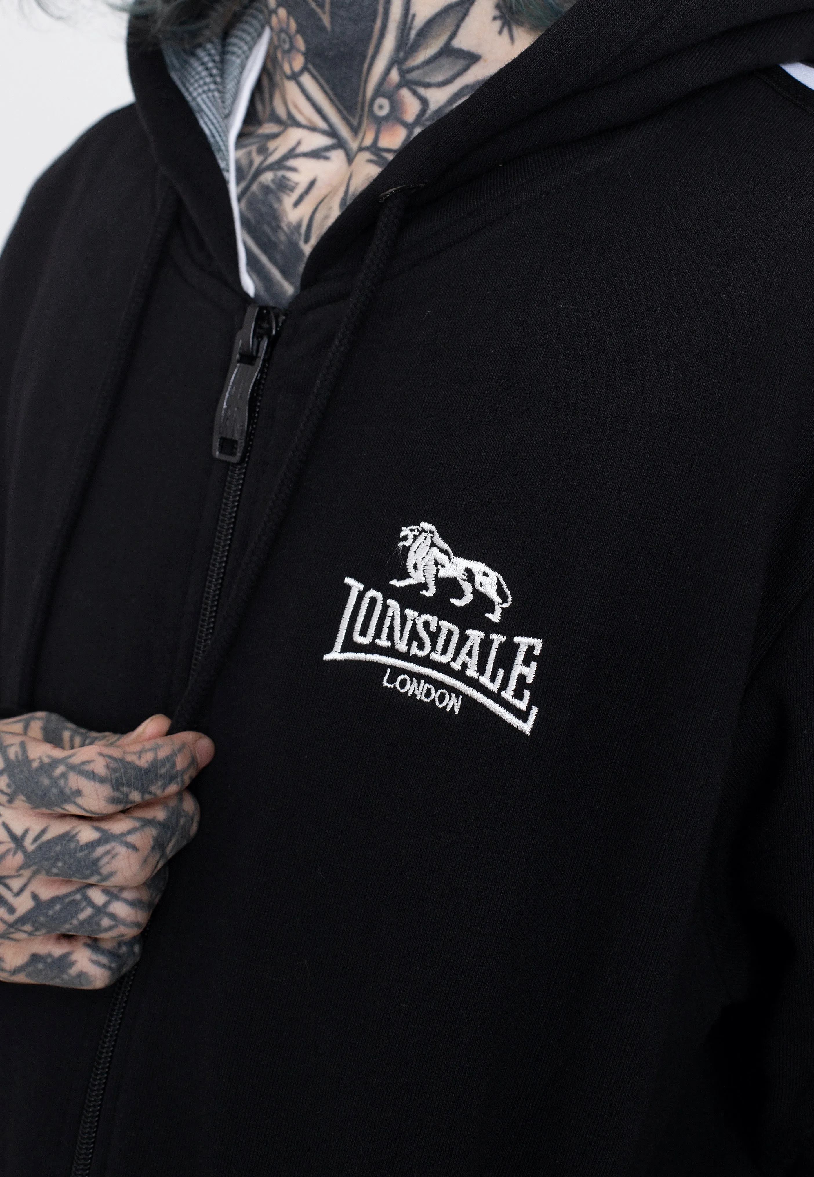 Lonsdale - Kernborough Black/White/Grey - Zipper