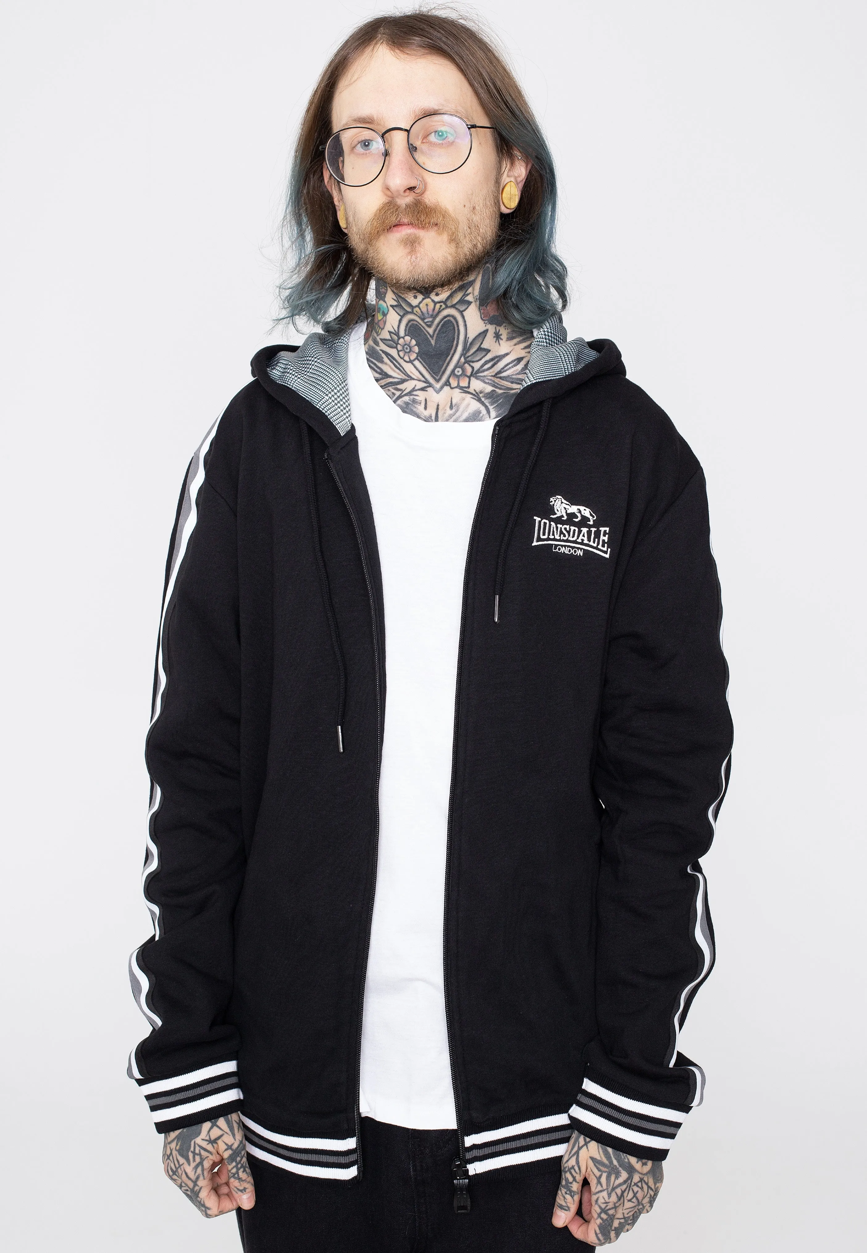 Lonsdale - Kernborough Black/White/Grey - Zipper