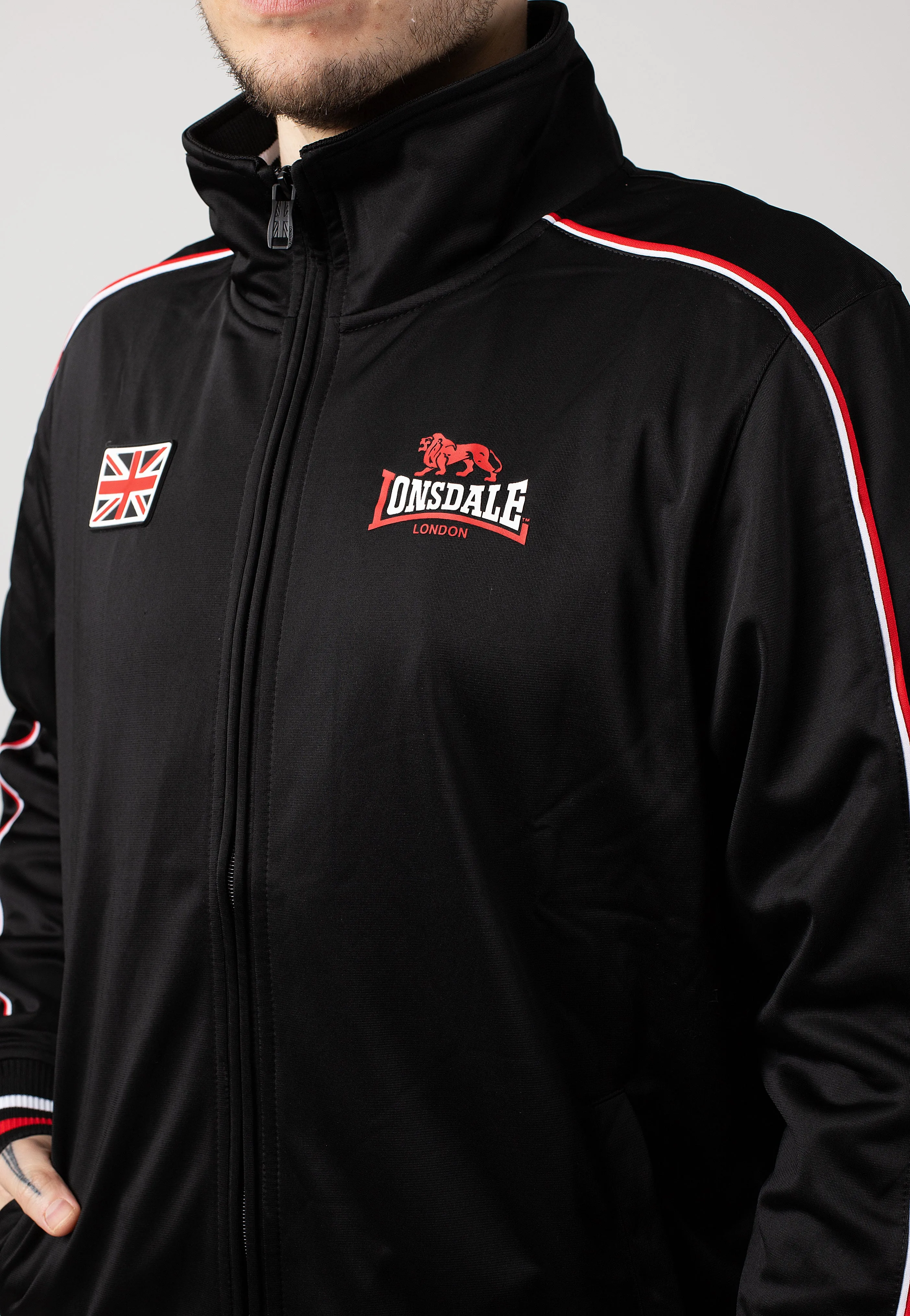 Lonsdale - Skellberry Black/Red/White - Track Jacket
