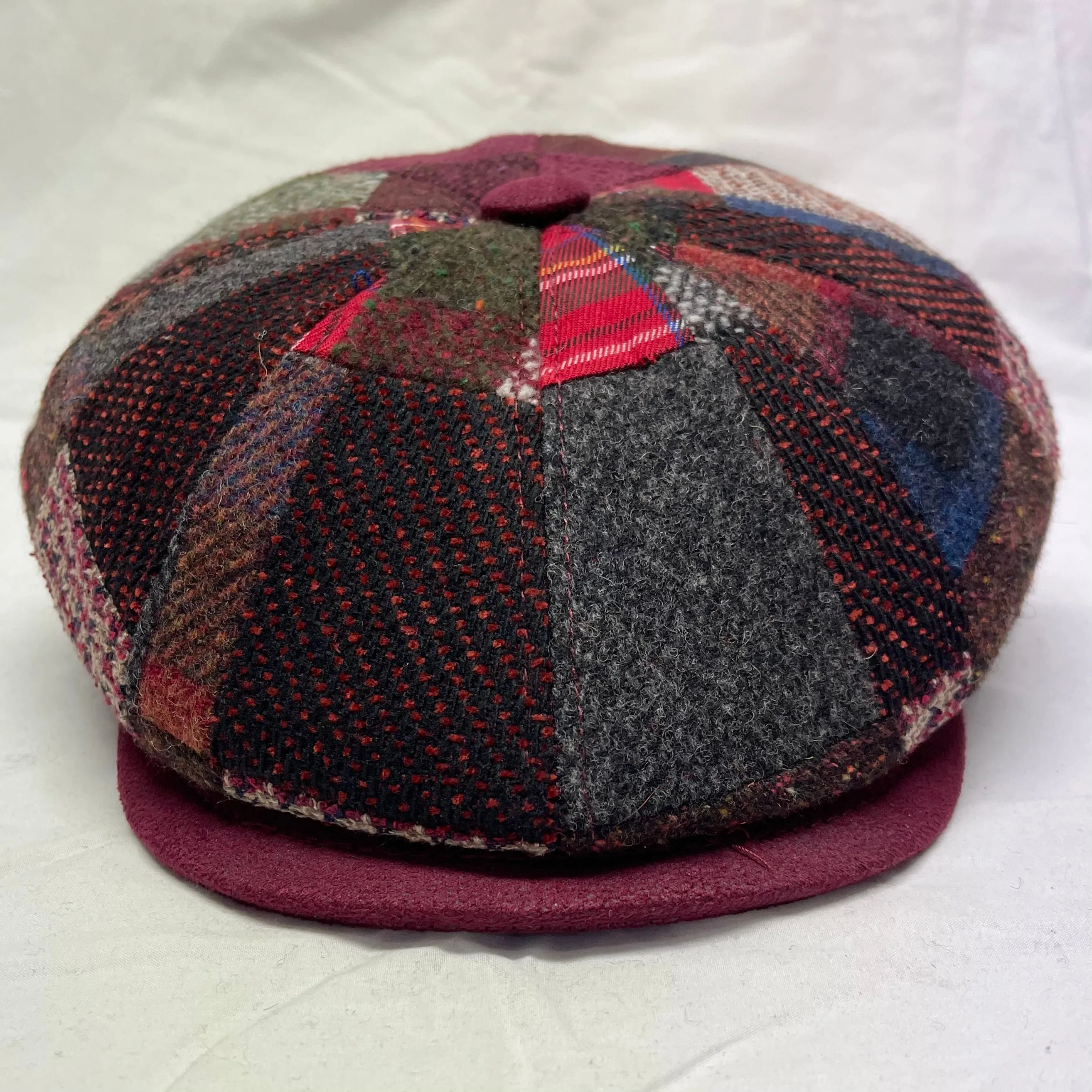 M by Flechet - Patchwork 8 Piece Cap - Peaky Blinder - Rouge Red - 58cm