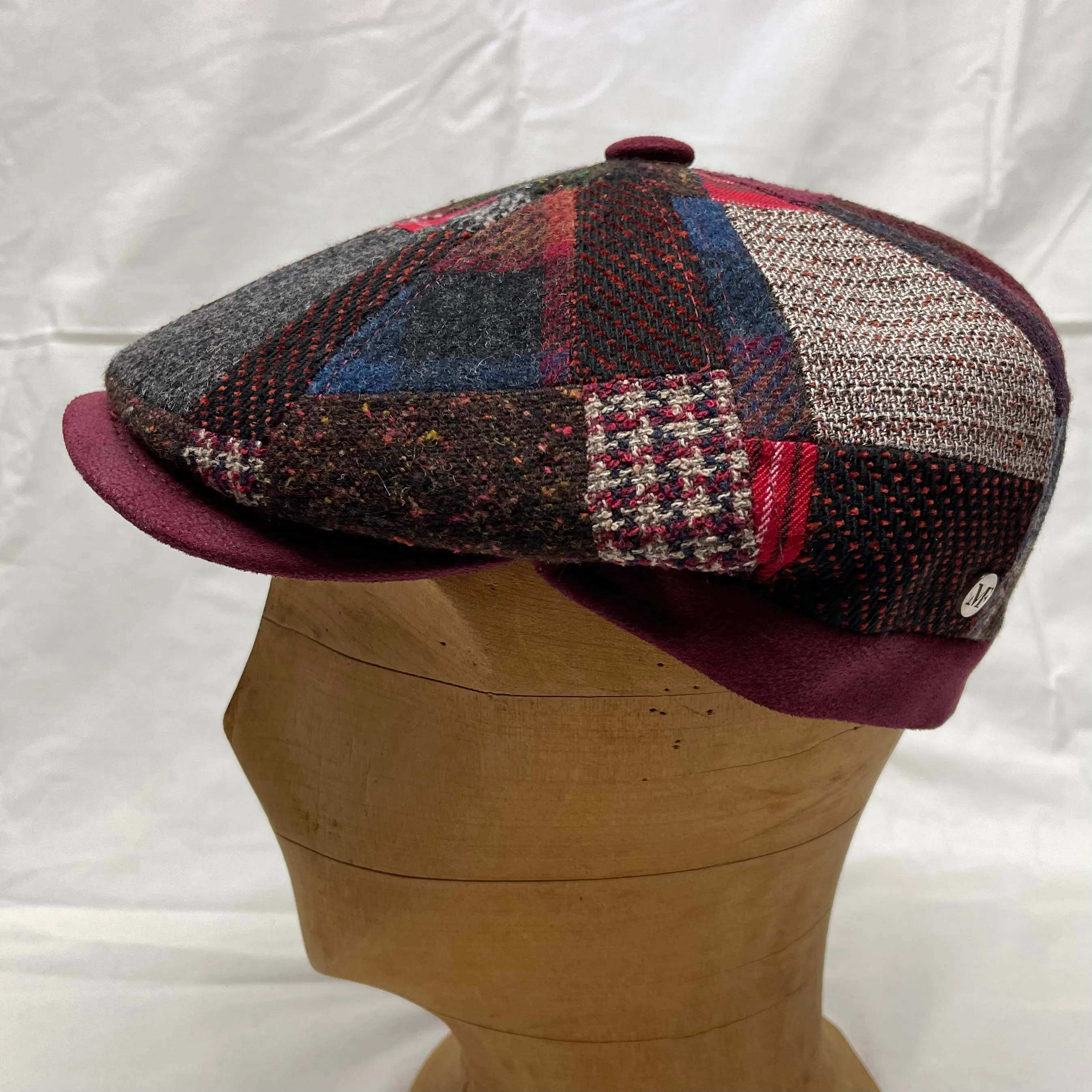 M by Flechet - Patchwork 8 Piece Cap - Peaky Blinder - Rouge Red - 58cm