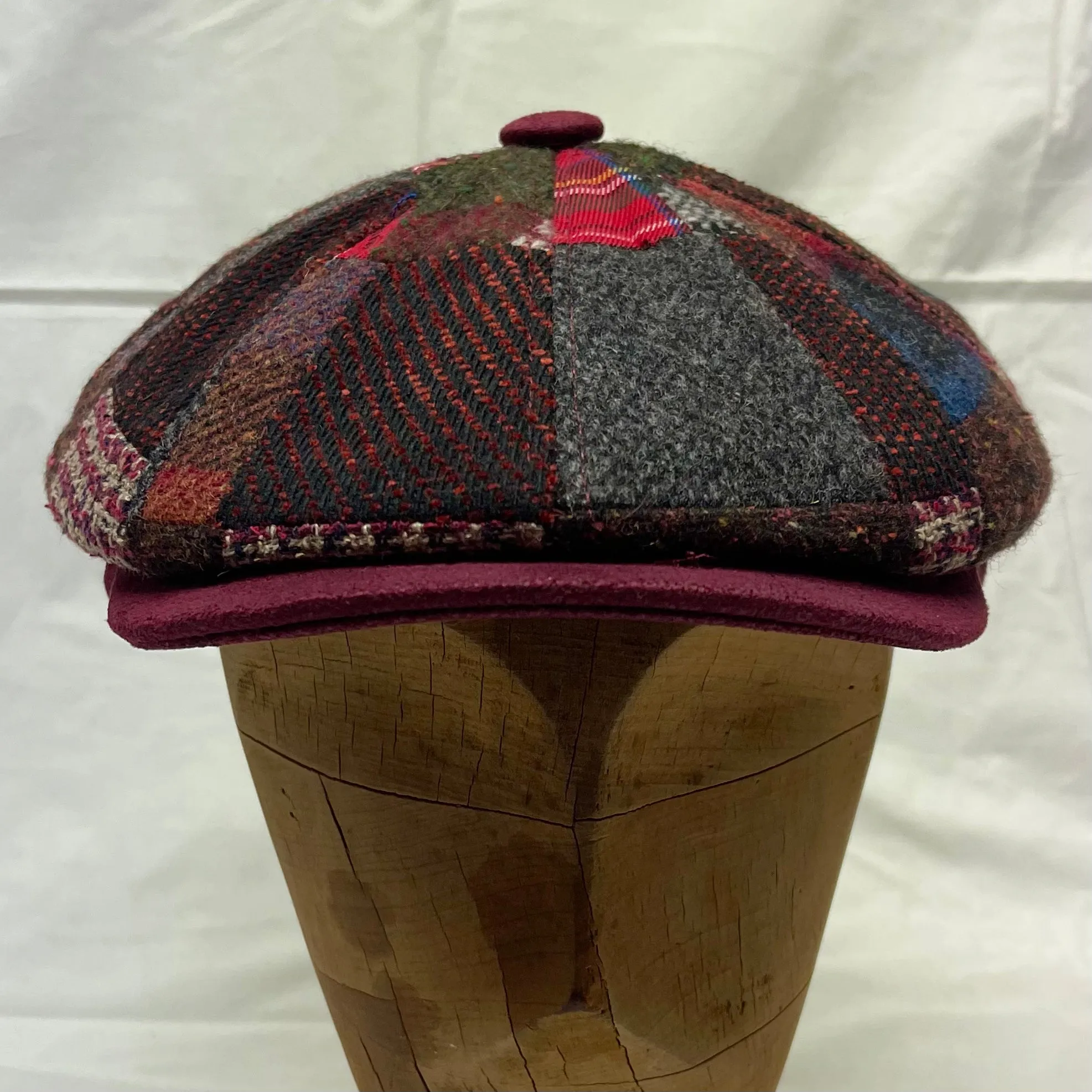 M by Flechet - Patchwork 8 Piece Cap - Peaky Blinder - Rouge Red - 58cm