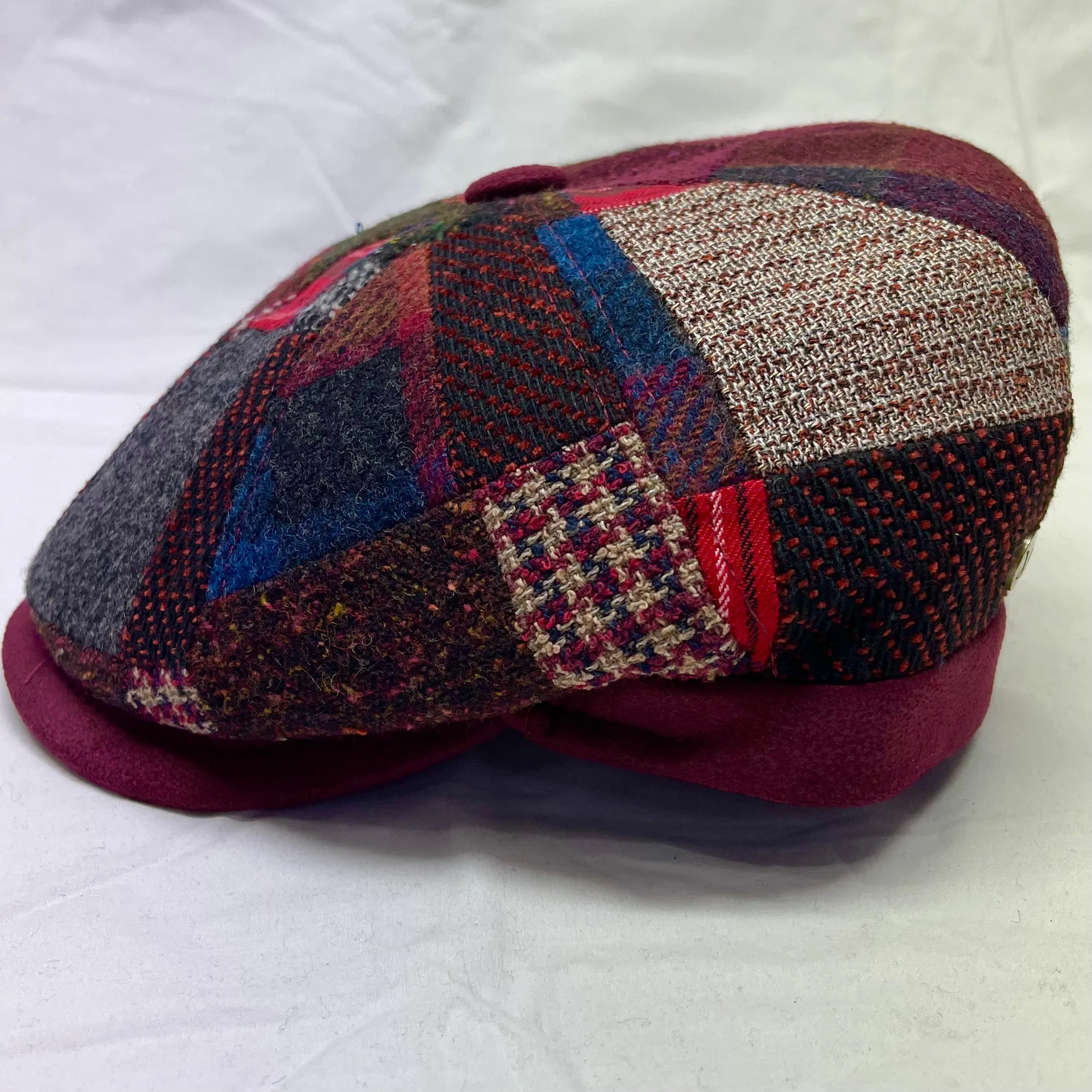 M by Flechet - Patchwork 8 Piece Cap - Peaky Blinder - Rouge Red - 58cm
