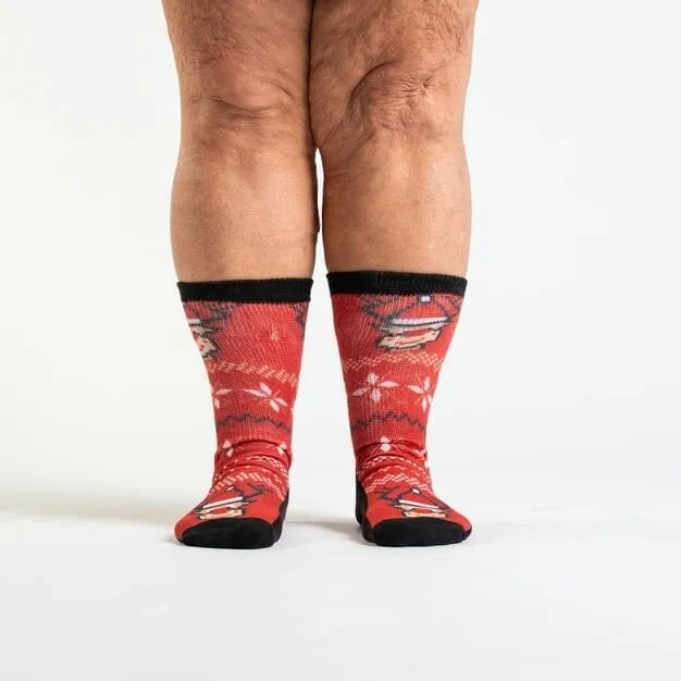 Red Rudolph Non-Binding Diabetic Socks