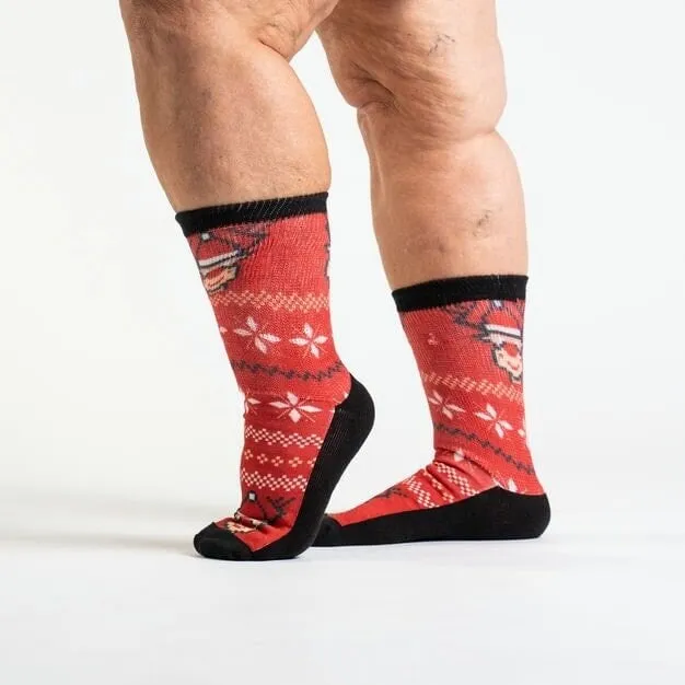 Red Rudolph Non-Binding Diabetic Socks