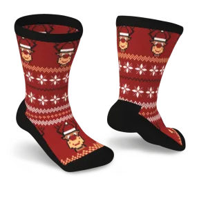 Red Rudolph Non-Binding Diabetic Socks
