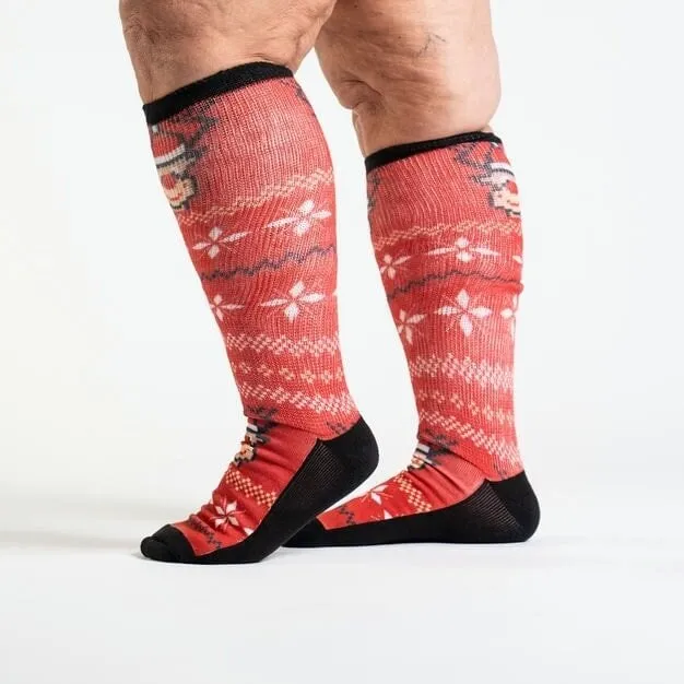Red Rudolph Non-Binding Diabetic Socks