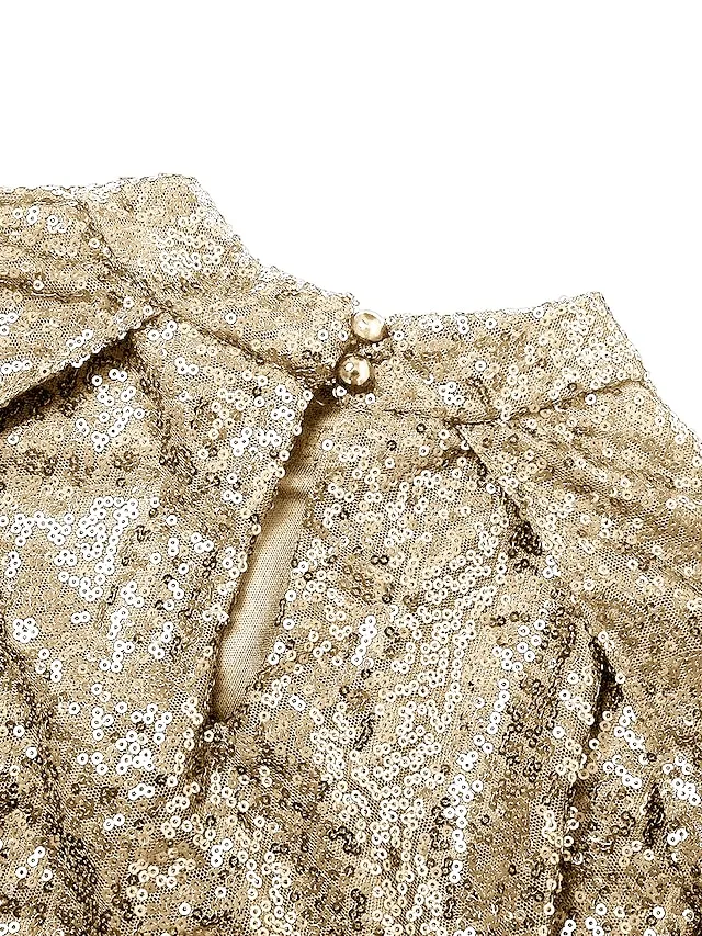 Women's Semi Formal Party Dress Sequin Dress Short Mini Dress Silver Gold Sleeveless Pure Color Sequins Split Spring Summer Crew Neck Stylish Elegant 2023