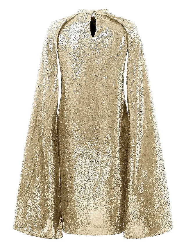 Women's Semi Formal Party Dress Sequin Dress Short Mini Dress Silver Gold Sleeveless Pure Color Sequins Split Spring Summer Crew Neck Stylish Elegant 2023
