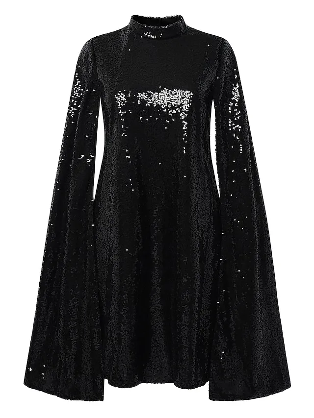 Women's Semi Formal Party Dress Sequin Dress Short Mini Dress Silver Gold Sleeveless Pure Color Sequins Split Spring Summer Crew Neck Stylish Elegant 2023